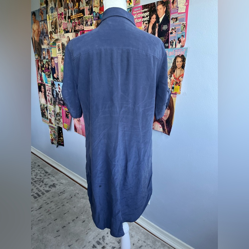 ✨2 for $20✨ Equipment Femme 100% Silk Button Down Short Sleeve Dress - Picture 3 of 6
